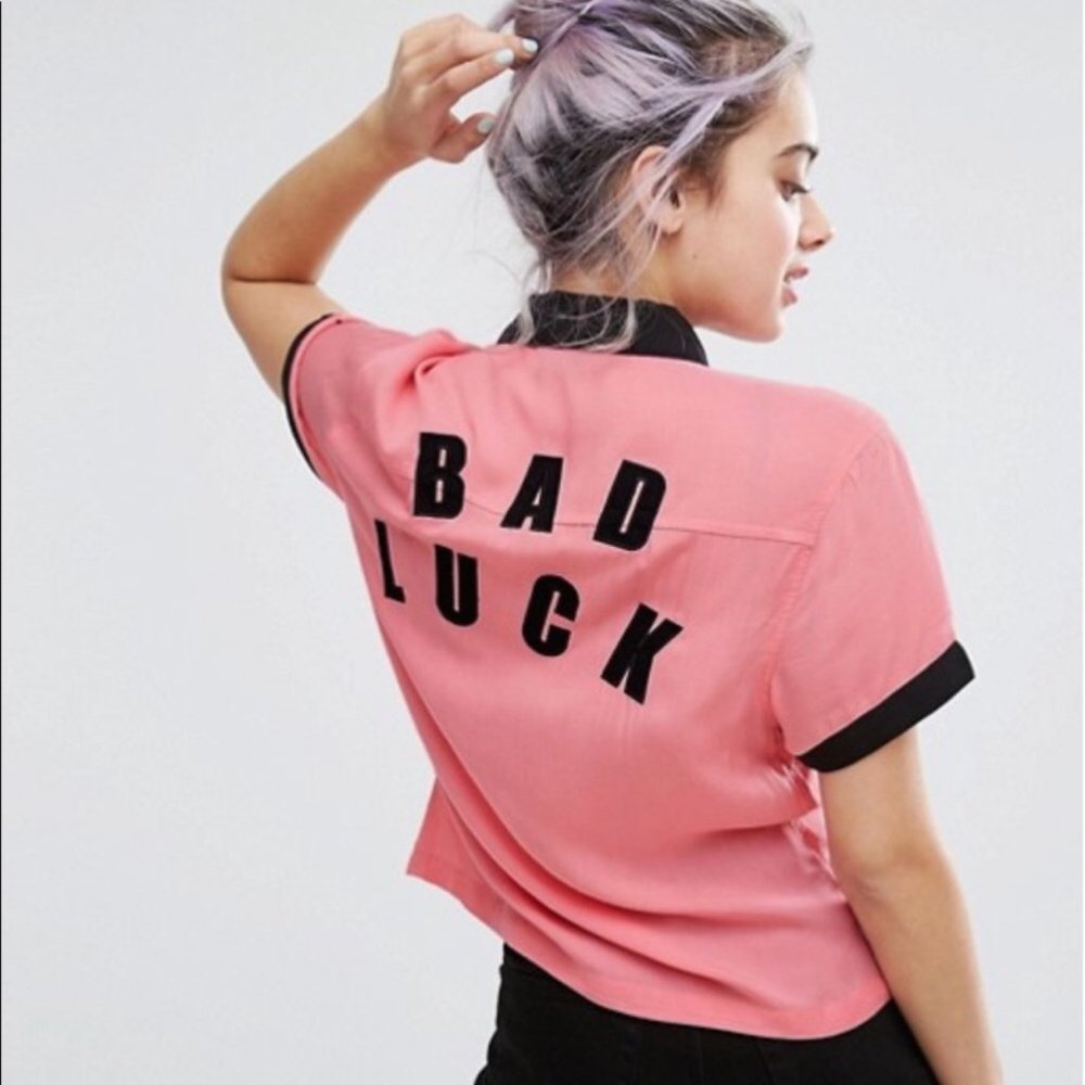 Sold— RARE Lazy Oaf Bad Luck Greaser Bowling Shirt